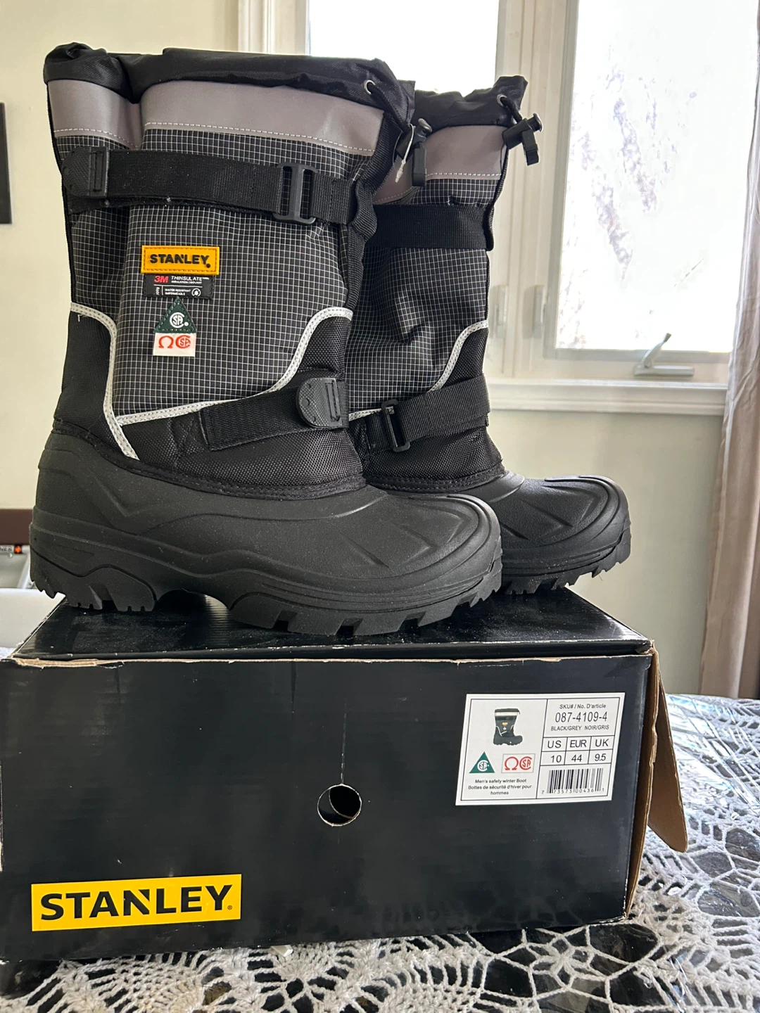 Stanley Men's Safety Winter Boots - Black/Grey - Size 10