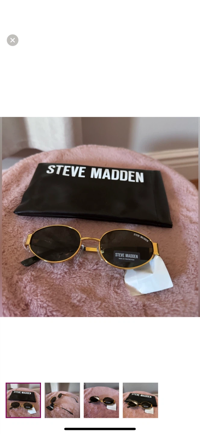Steve Madden Oval Sunglasses with Pouch