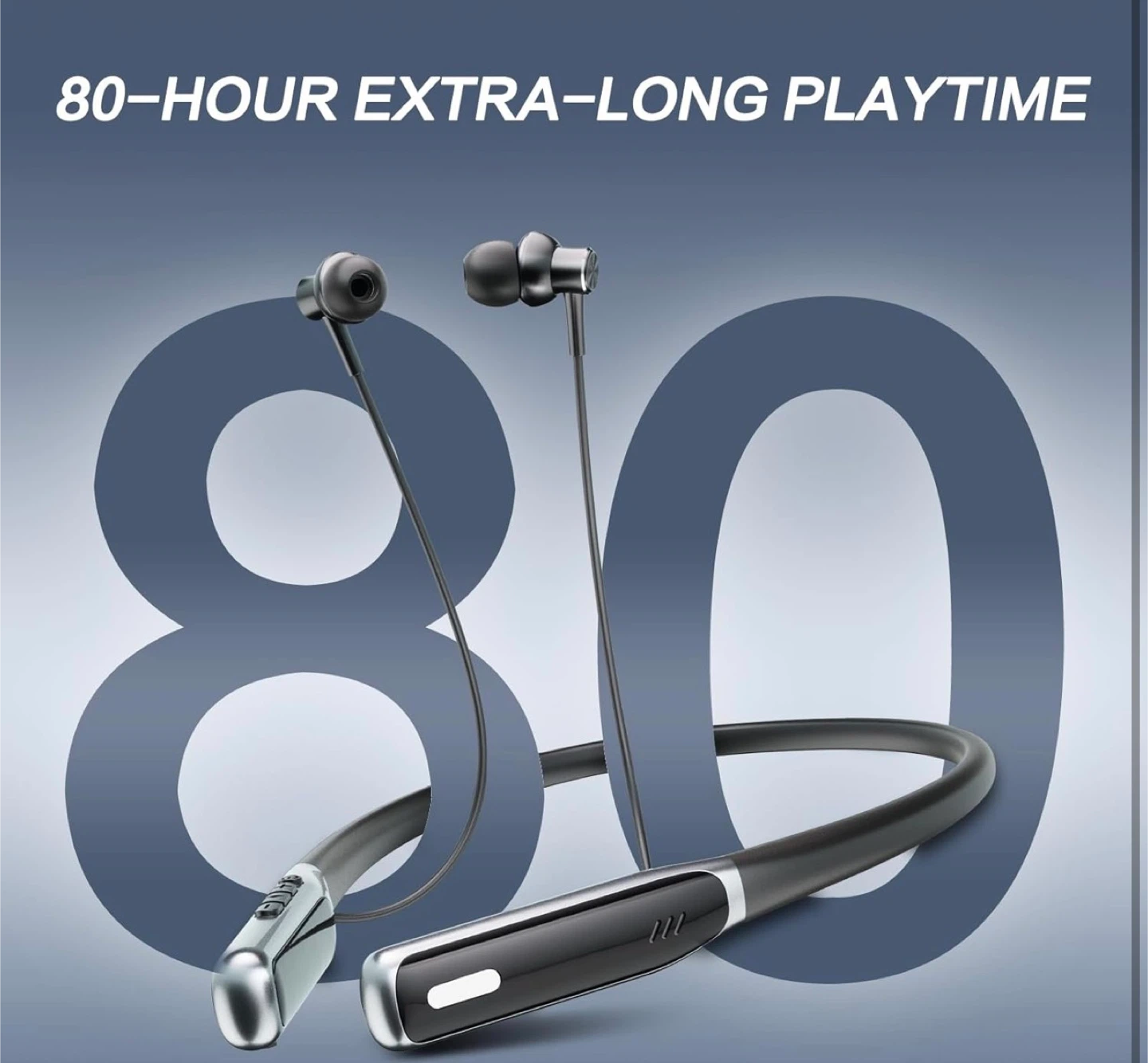 Wireless Neckband Headphones with 80-Hour Playtime - photo 2