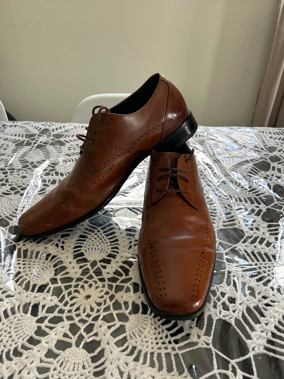 Stacy Adams Brown Leather Wingtip Dress Shoes