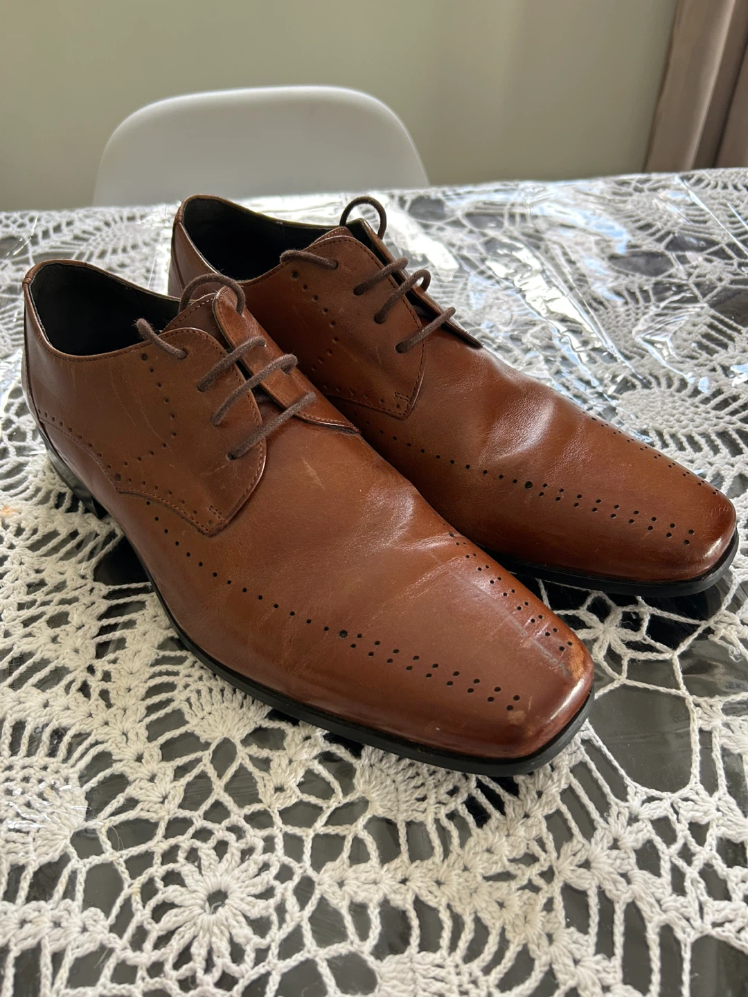 Stacy Adams Brown Leather Wingtip Dress Shoes - photo 2