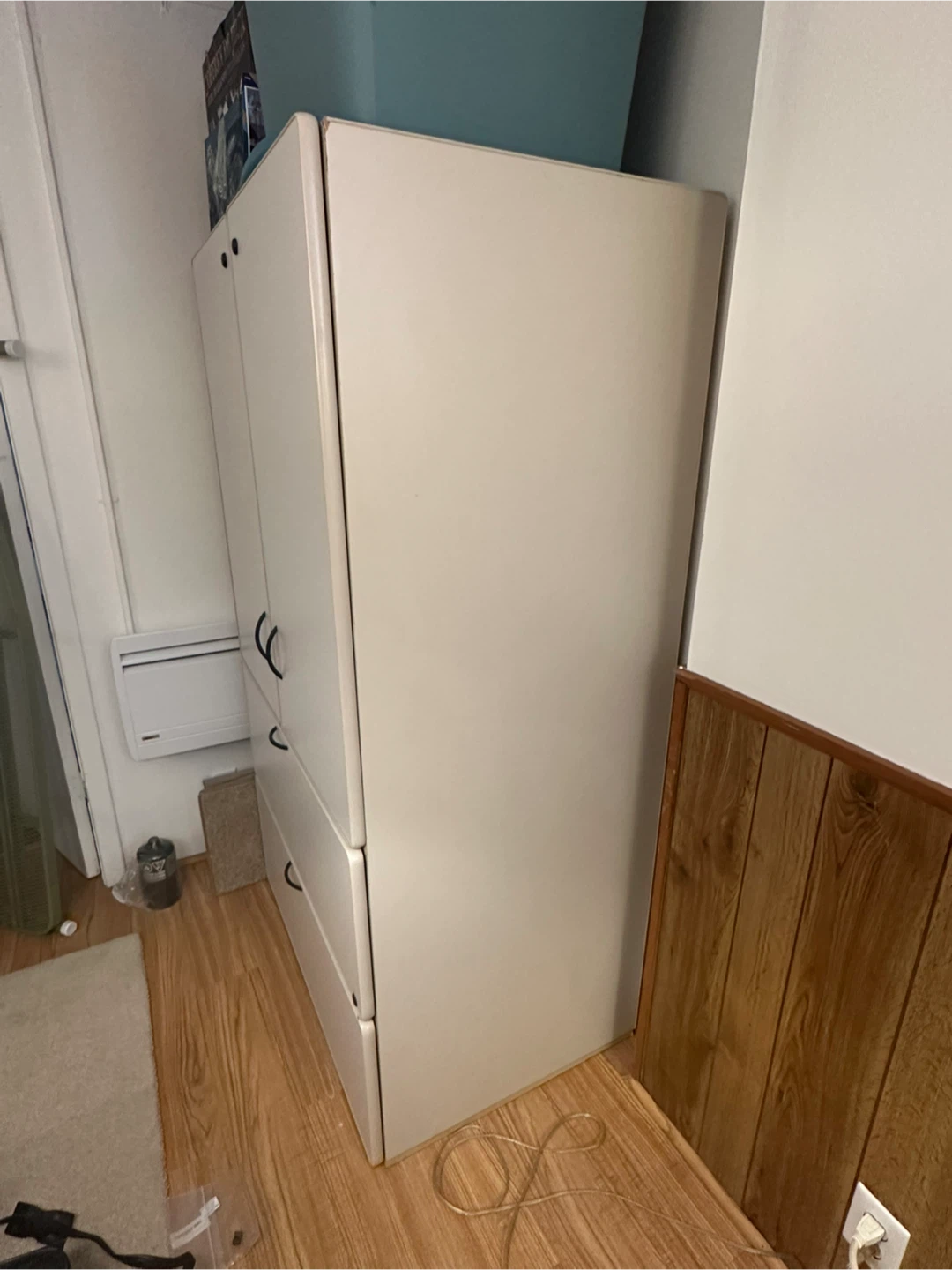 Light grey Storage Cabinet with Doors and Drawers - photo 2
