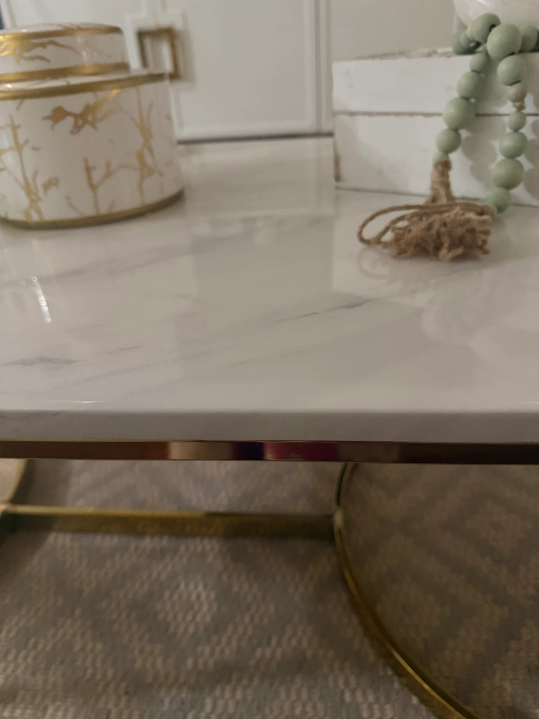 Marble Top Coffee Table with Gold Legs - photo 4