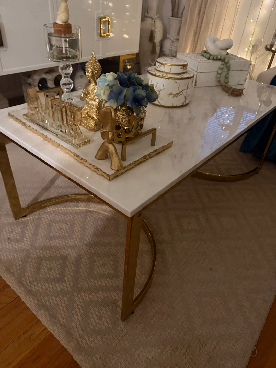 Marble Top Coffee Table with Gold Legs - photo 3