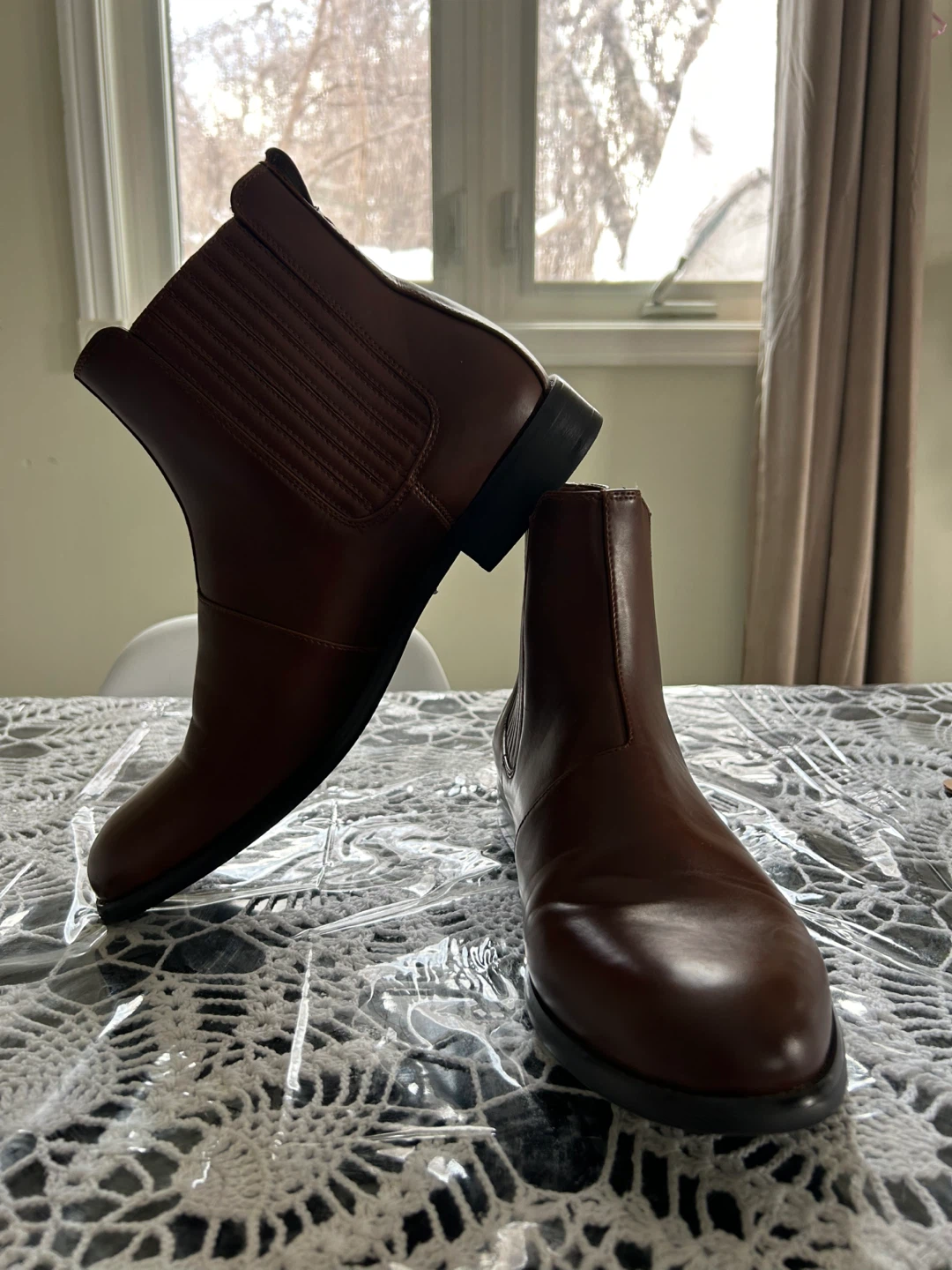 Brown Leather Chelsea Boots