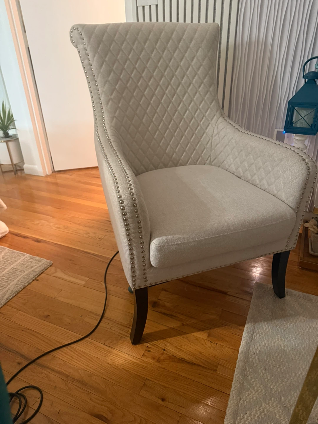 Upholstered Accent Chair - Beige - photo 2