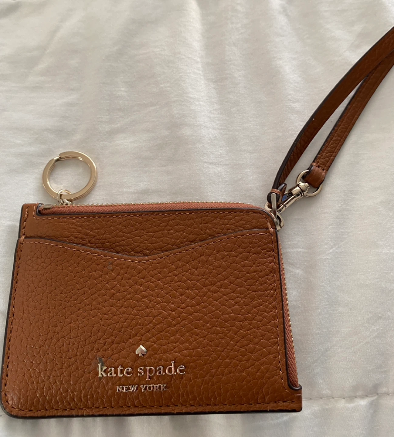 Kate Spade Brown Leather Card Holder Wallet with Wristlet