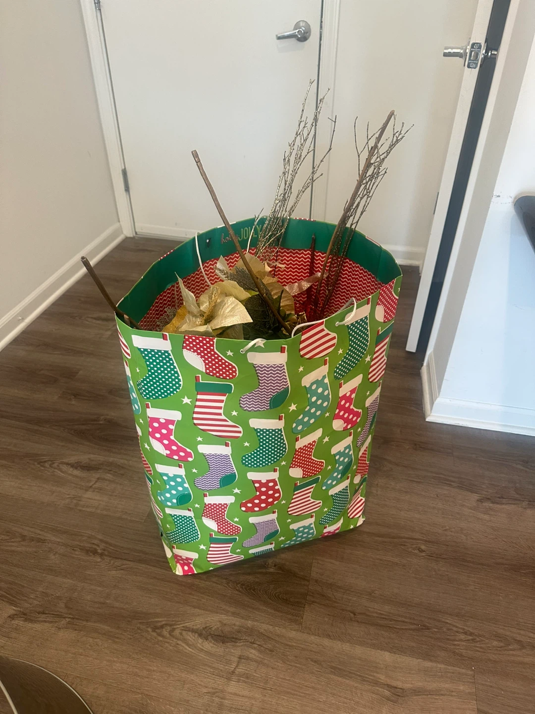 XL Bag of Decorative Holiday Stems, Ribbon, Branches