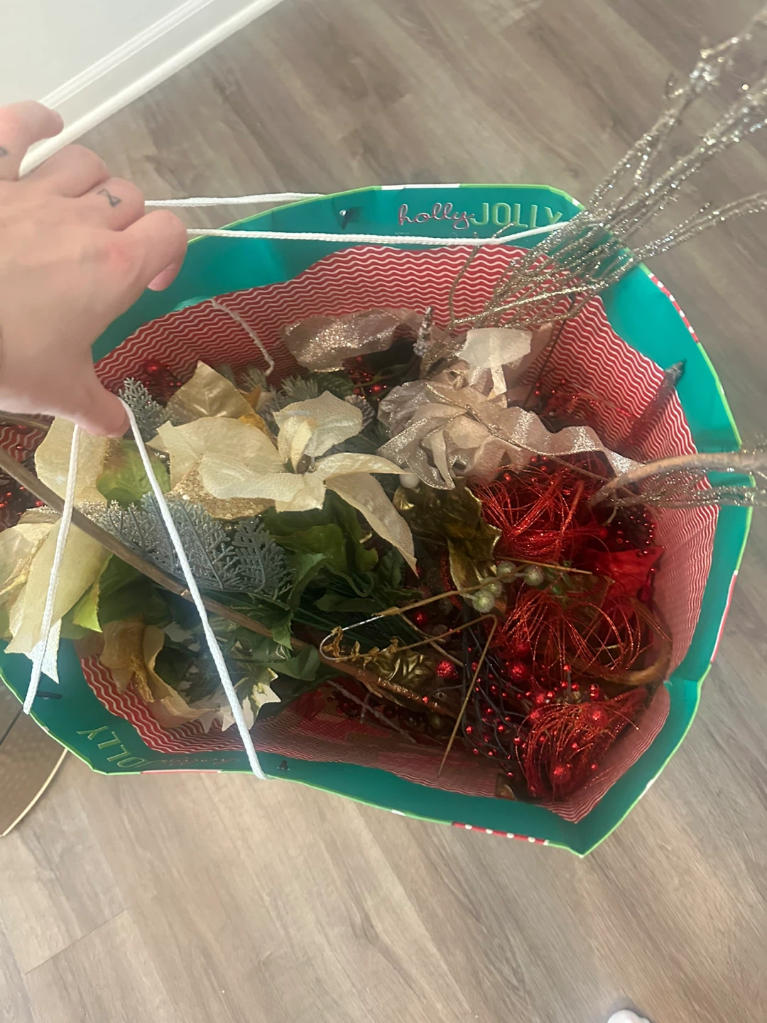 XL Bag of Decorative Holiday Stems, Ribbon, Branches - photo 4
