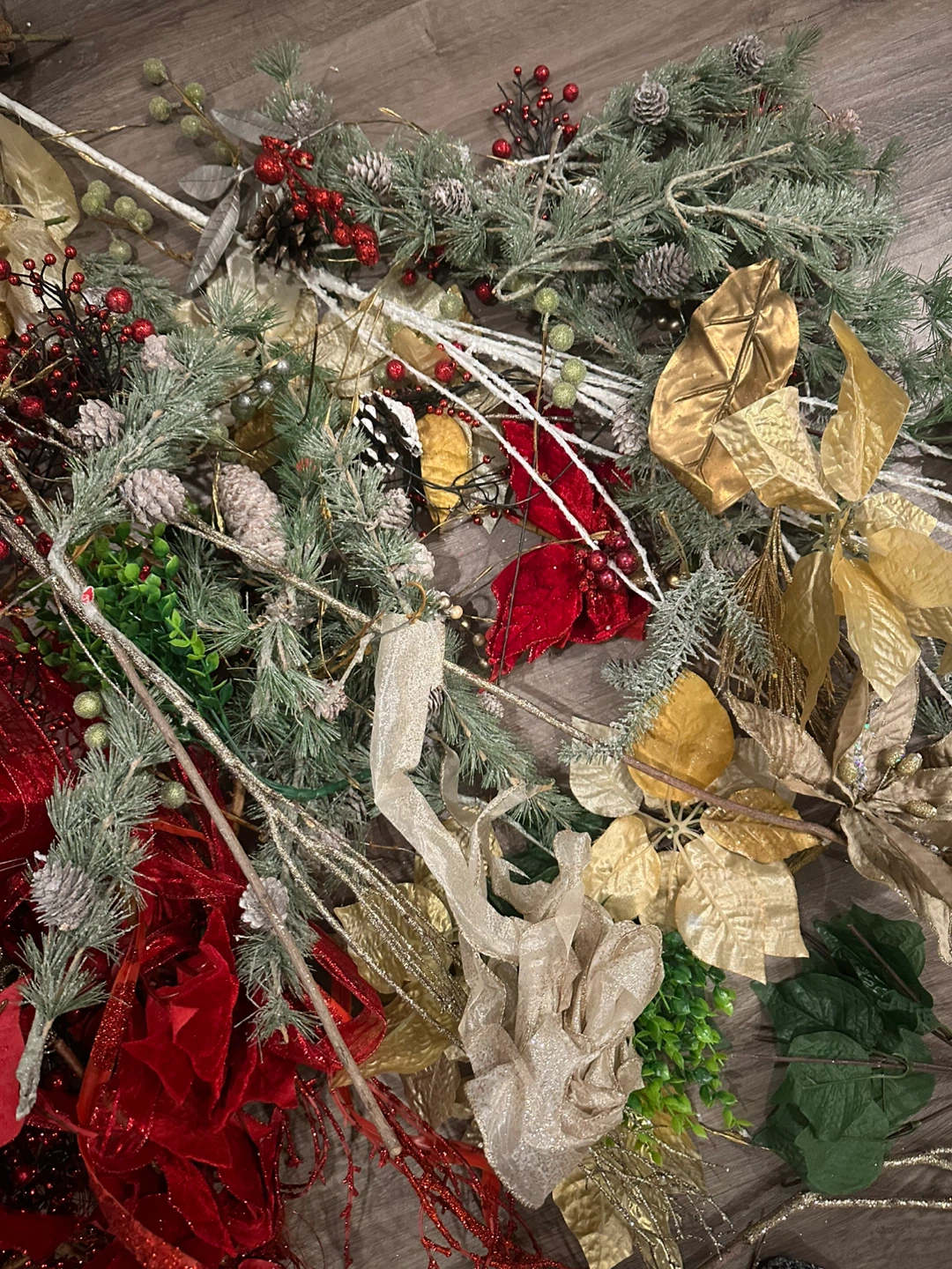 XL Bag of Decorative Holiday Stems, Ribbon, Branches - photo 2