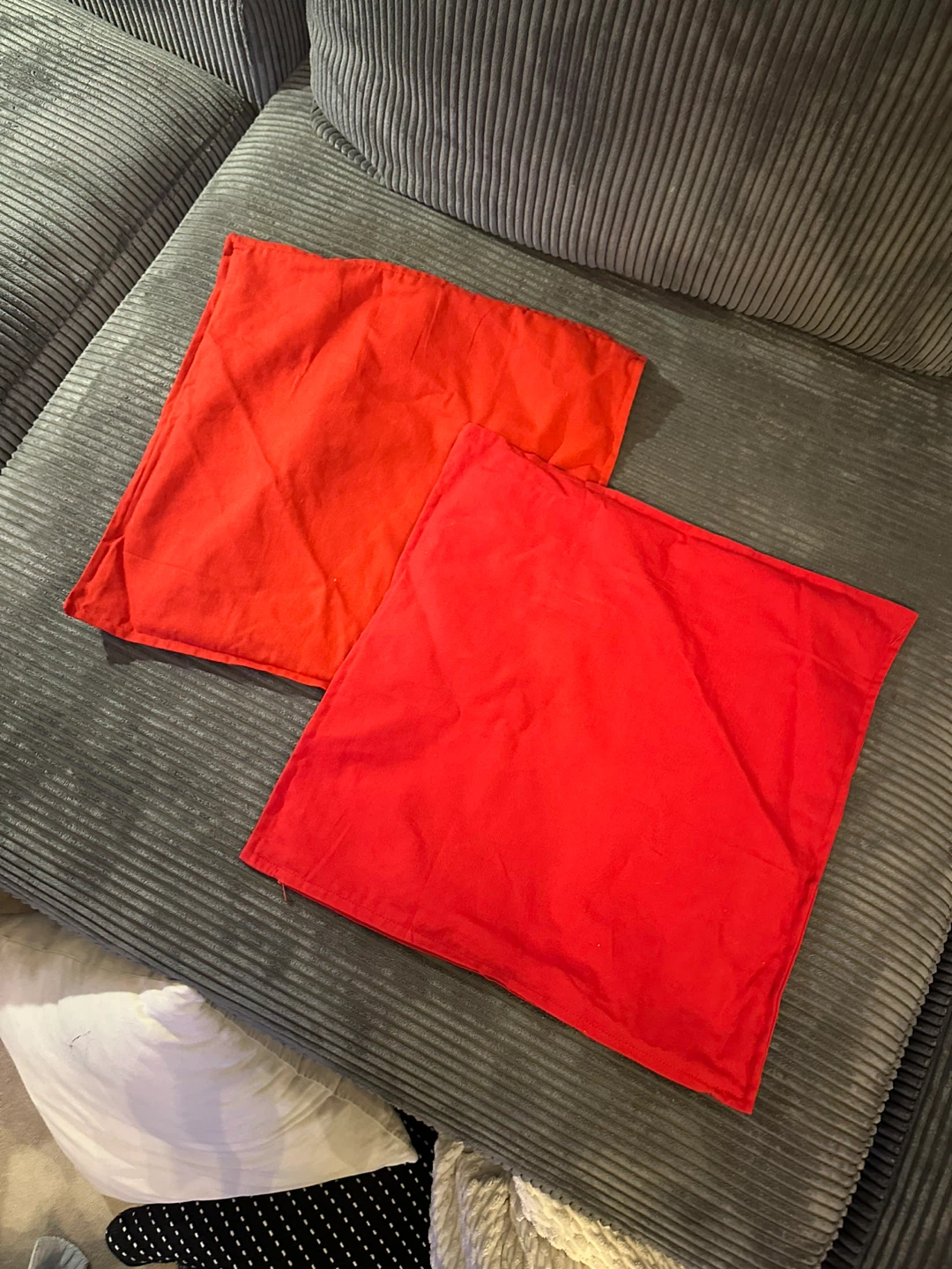 2 Red Throw Pillow Covers - 20X20"