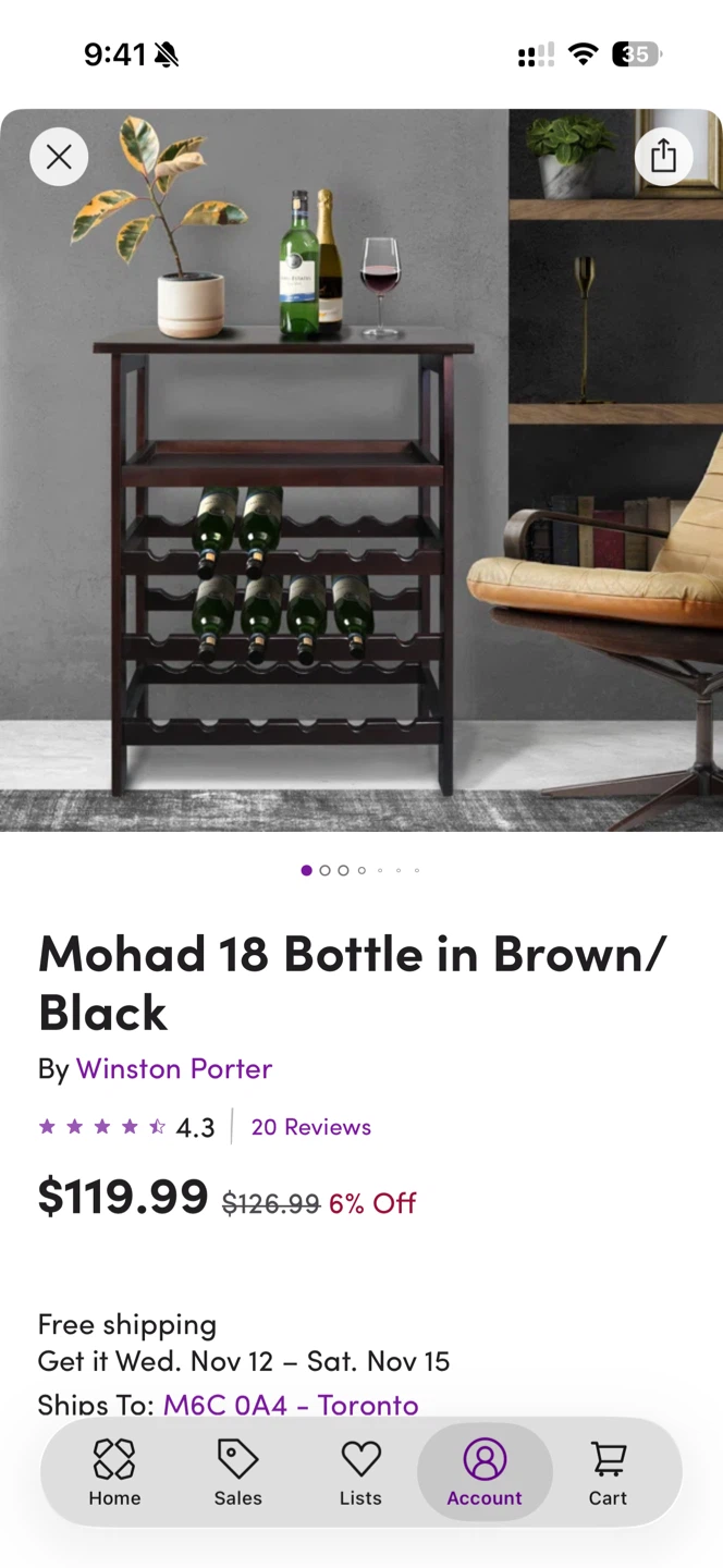 Mohad 18 Bottle Wine Rack - Brown/Black - photo 3