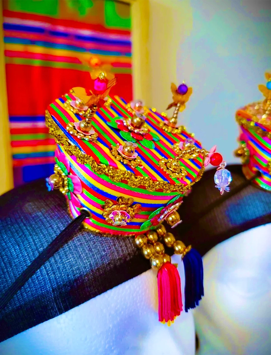 색동 족두리 / Korean Traditional Decorative Hair Accessories