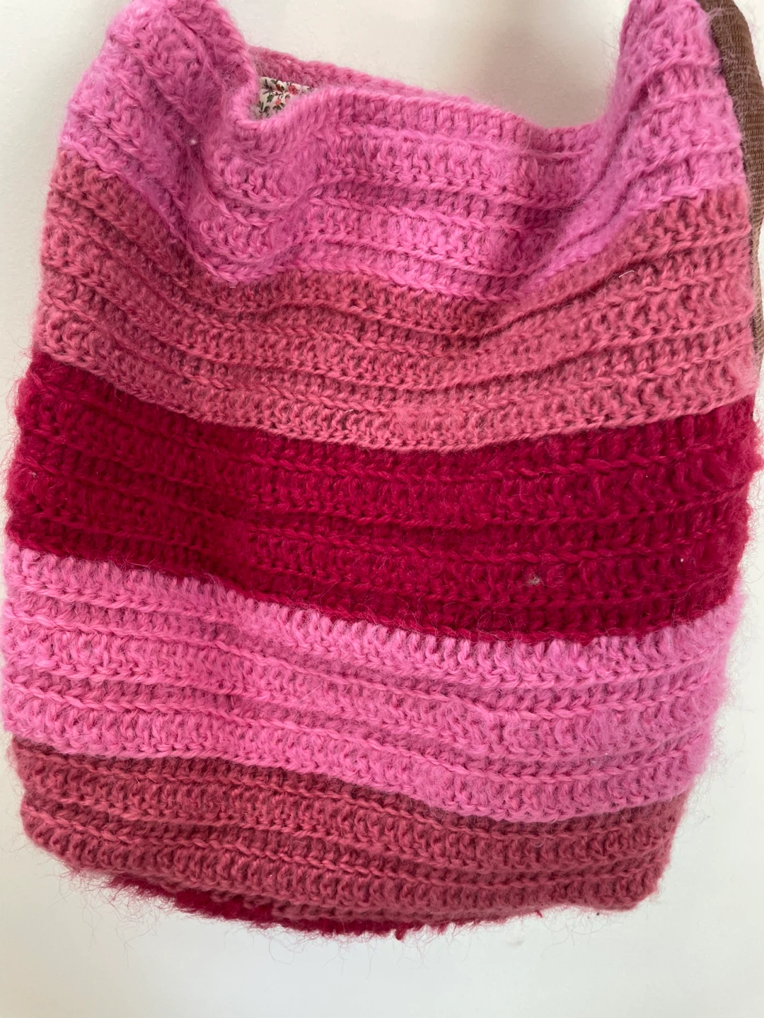 Pink Striped Crochet Shoulder Bag - photo 5