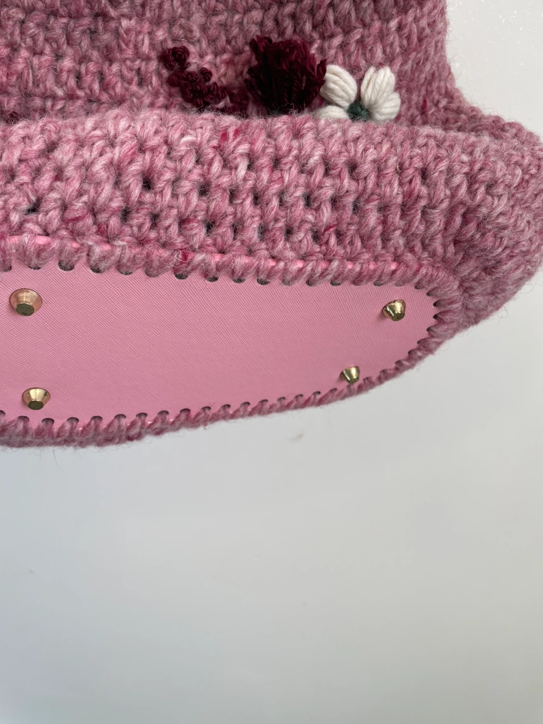 Handmade Crocheted Pink Flower Bag - photo 3