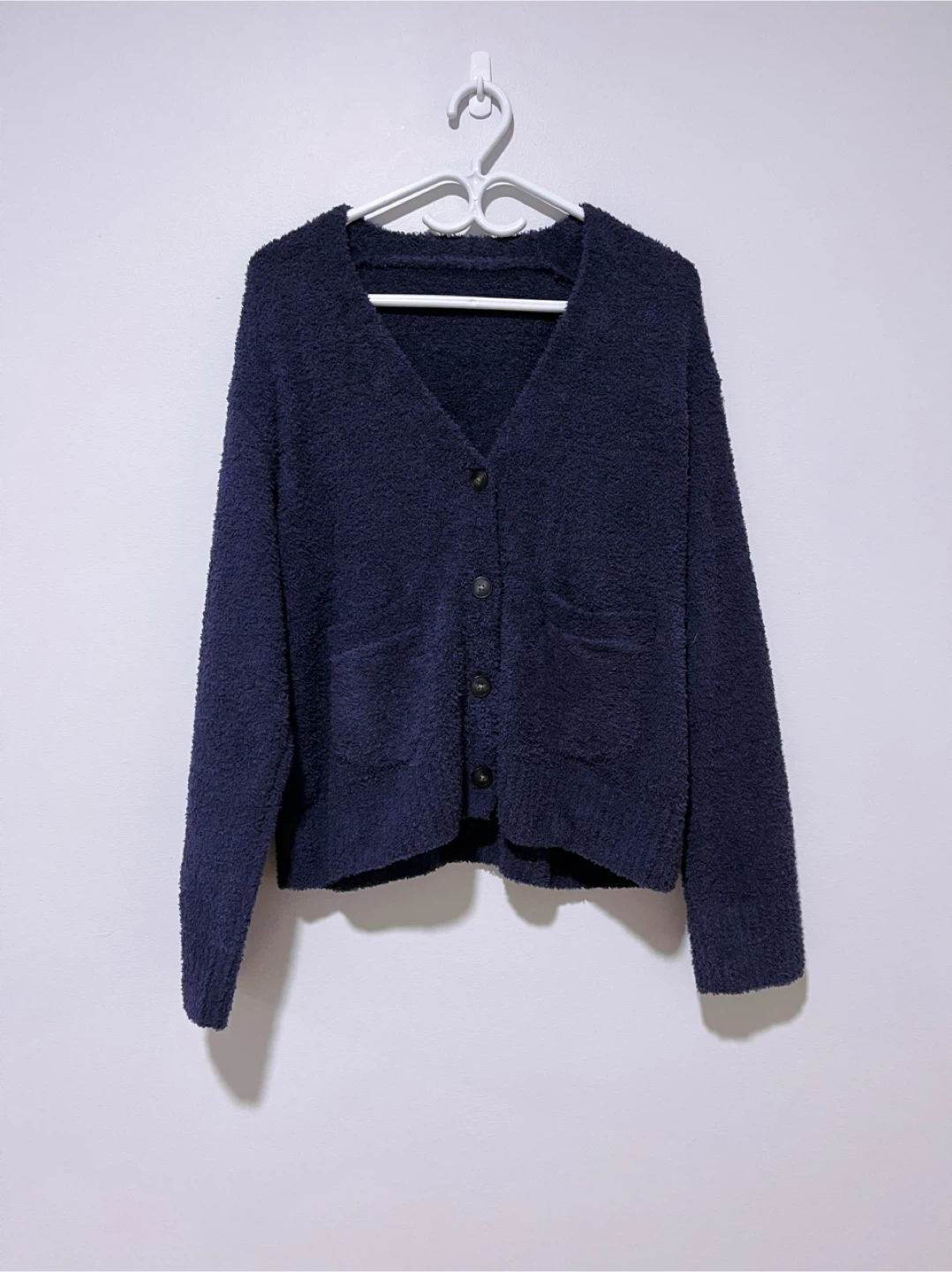 Uniqlo Navy Fuzzy Cardigan Size S