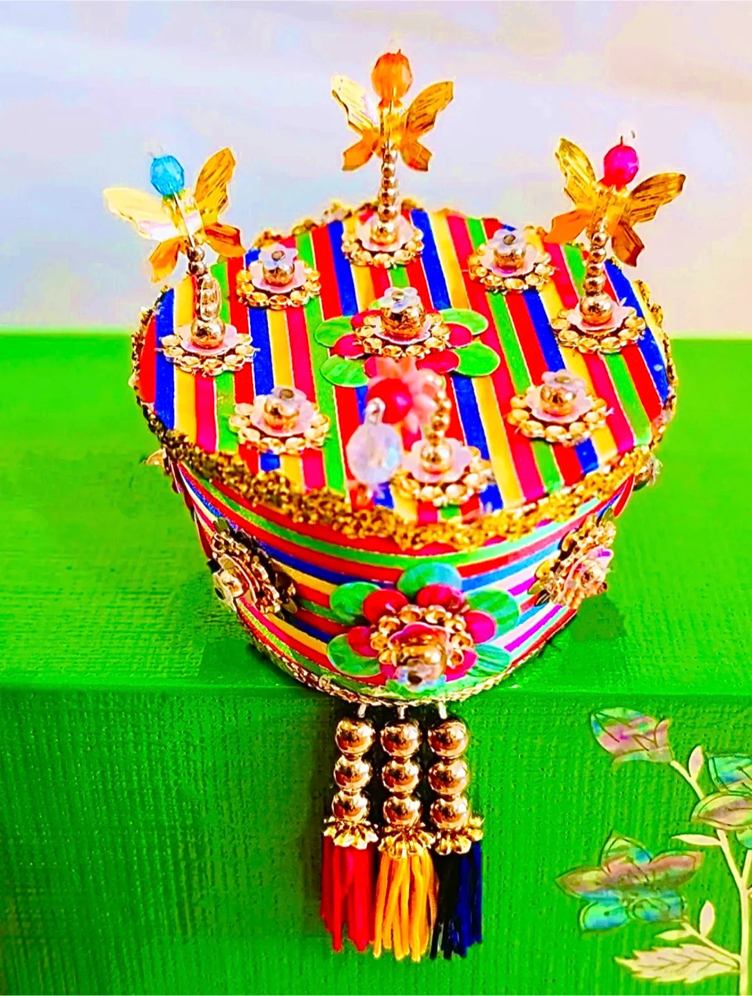 색동 족두리 / Korean Traditional Decorative Hair Accessories - photo 3