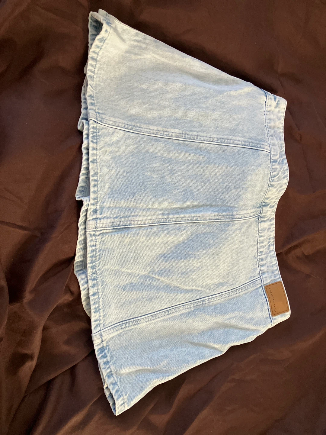 American Eagle Light Wash Denim Pleated Mini Skirt - photo 3