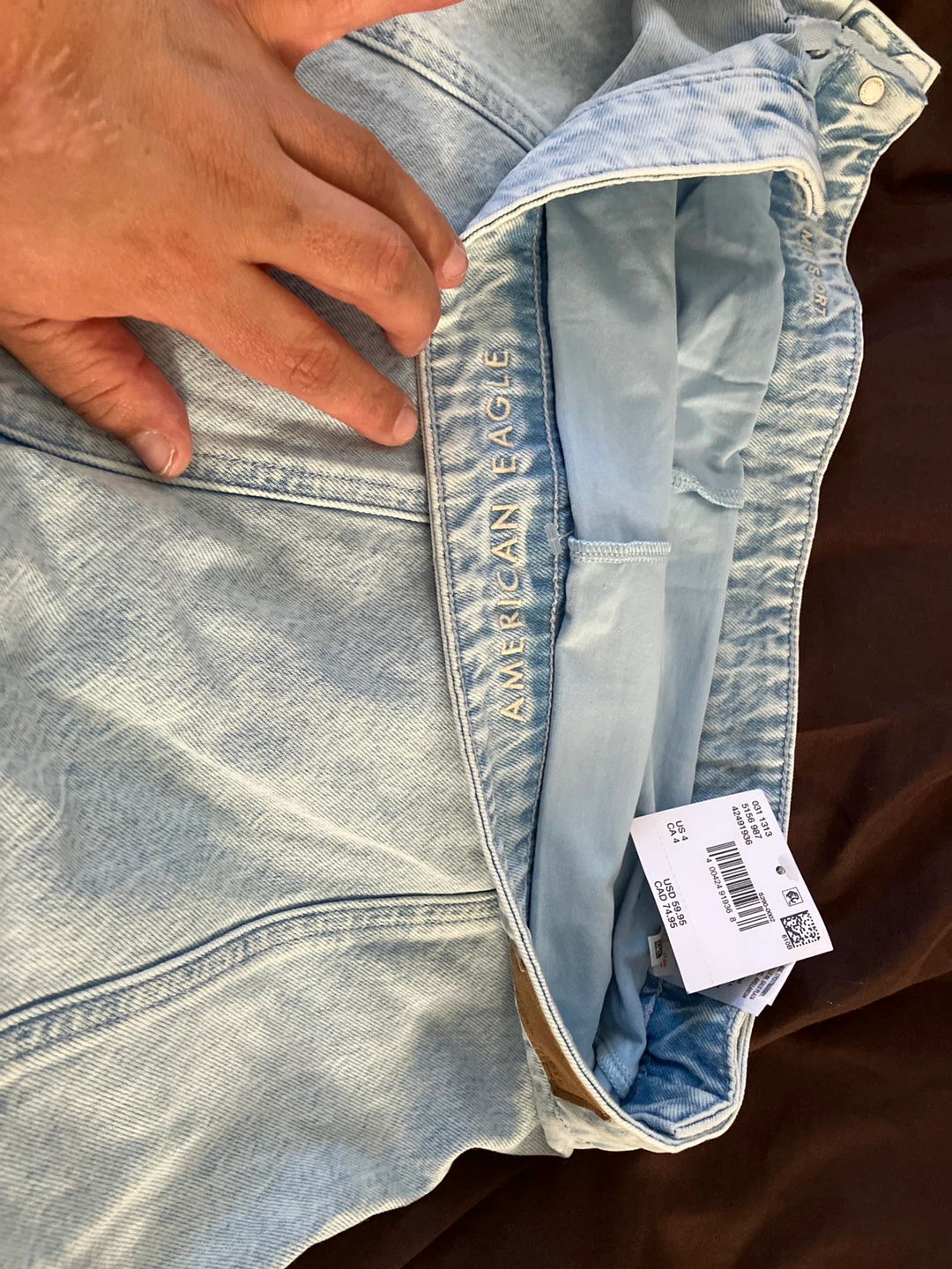 American Eagle Light Wash Denim Pleated Mini Skirt - photo 4
