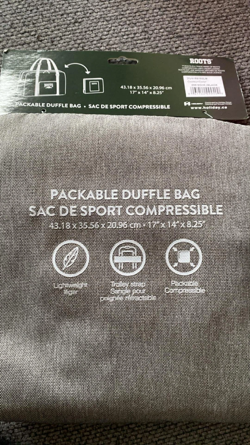 Roots Packable Duffle Bag - Black - photo 3