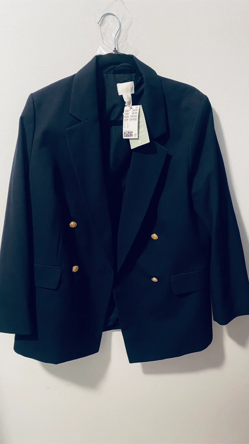 H and m blazer navy blue size large