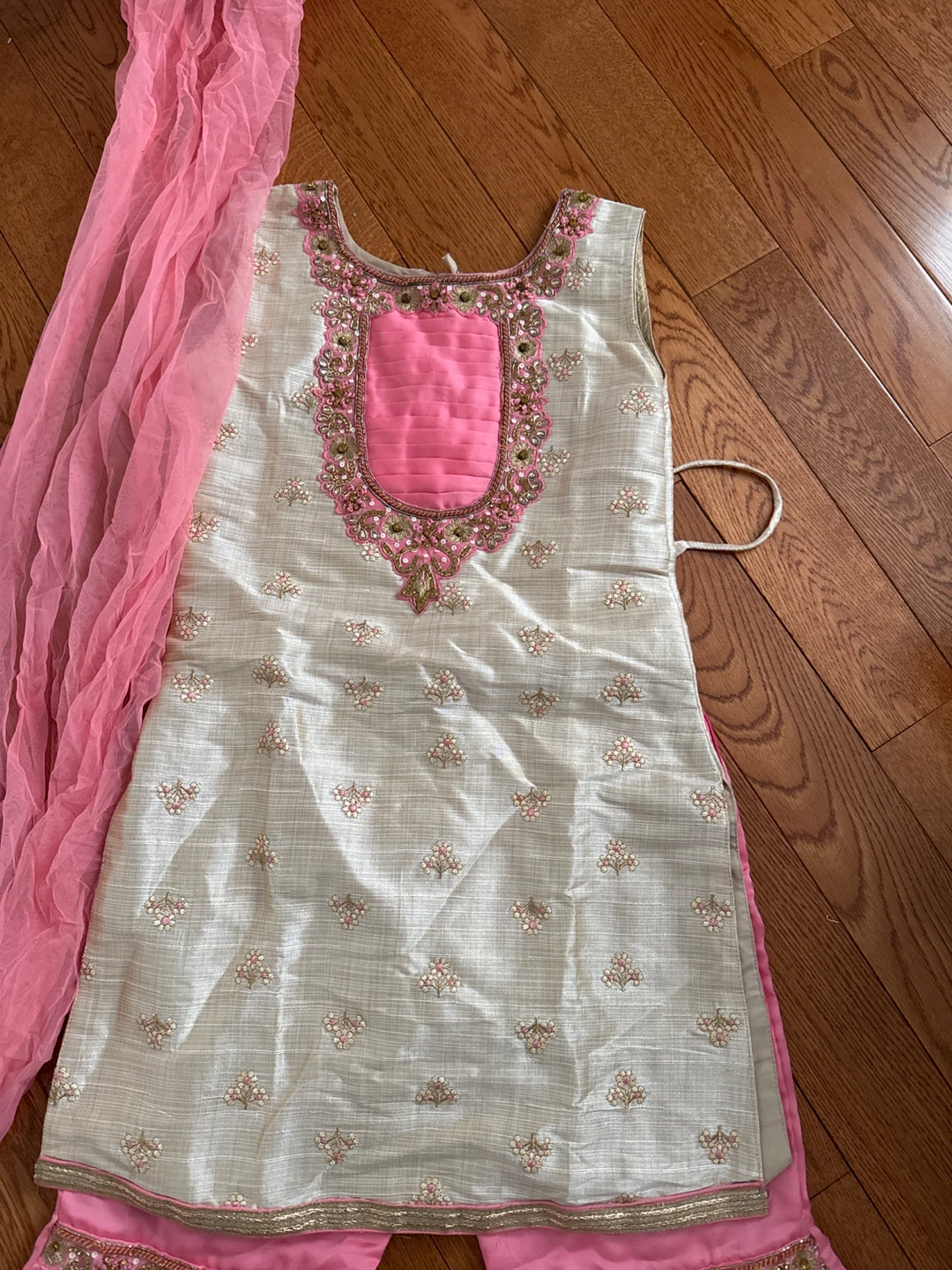 Girls' Embroidered Salwar Kameez with Dupatta