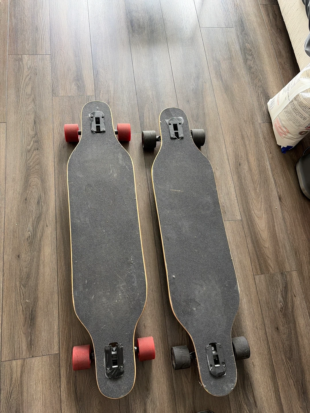 Two Longboards - Red & Black Wheels