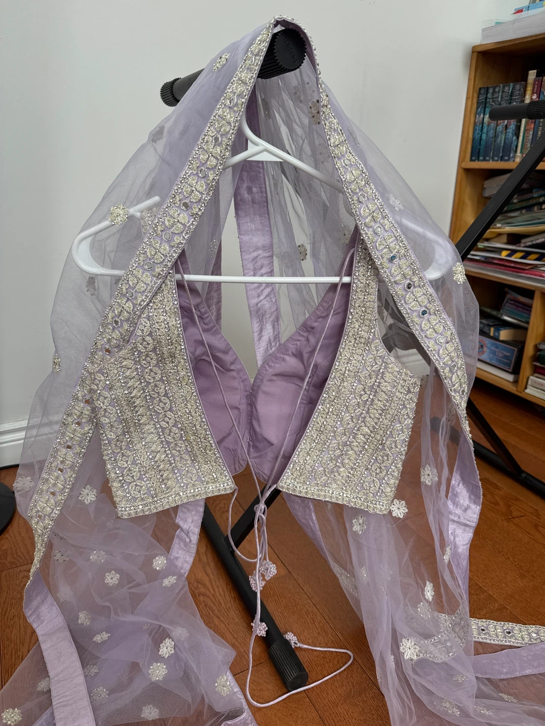 Lavender Embroidered Lehenga Choli Dupatta Set - photo 4