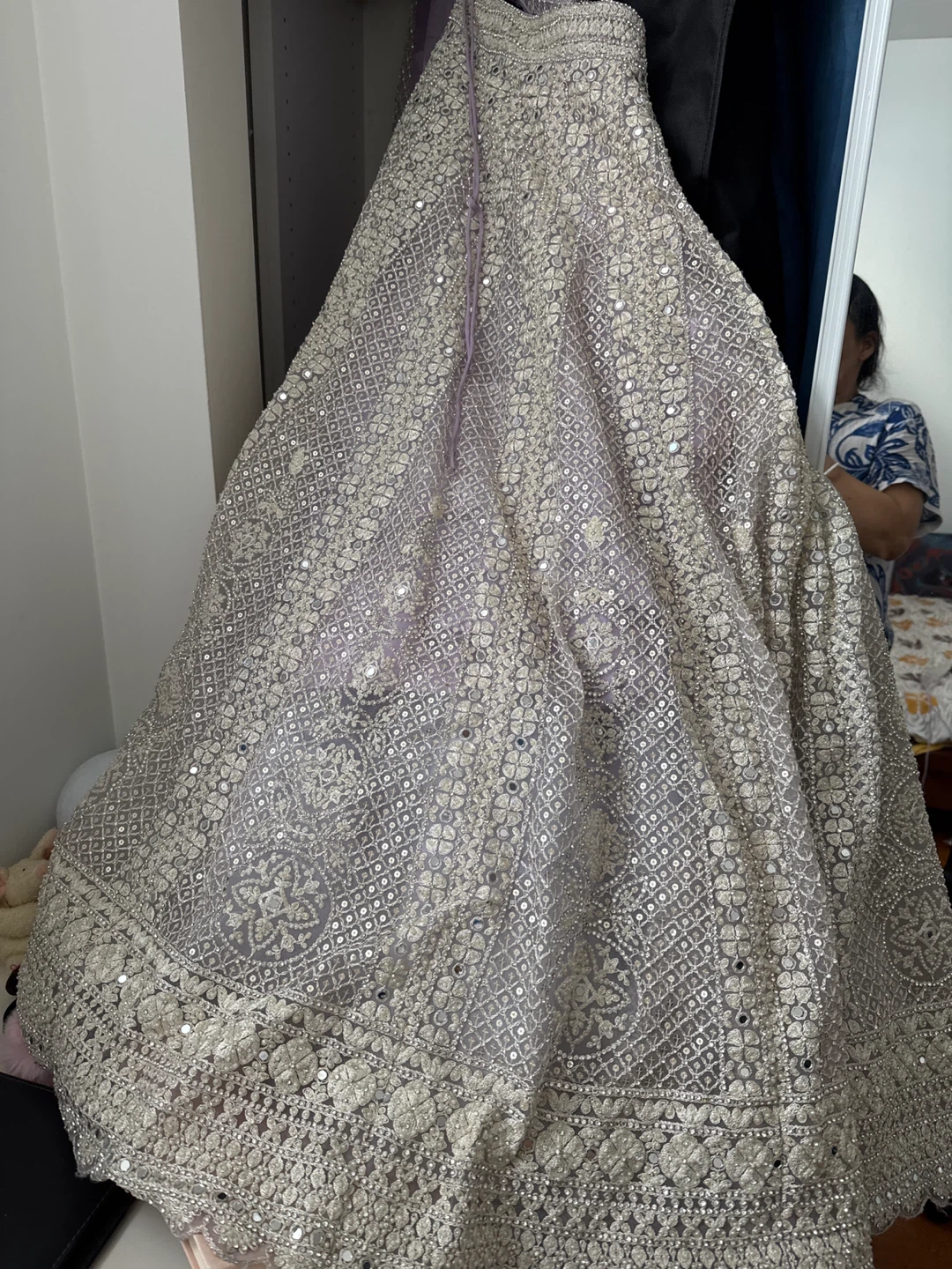 Lavender Embroidered Lehenga Choli Dupatta Set - photo 2