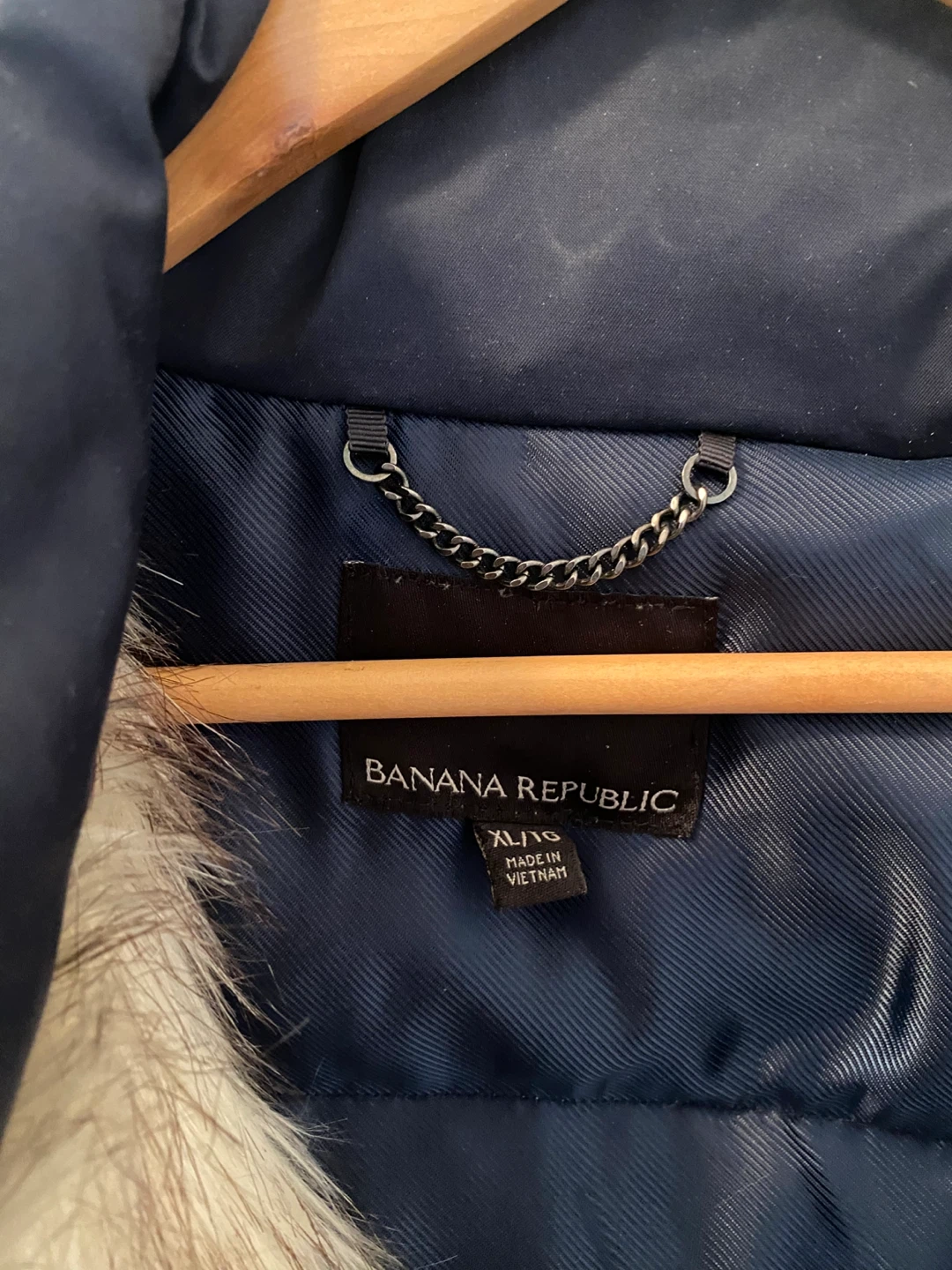 Banana Republic Navy Parka with Faux Fur Hood - photo 3