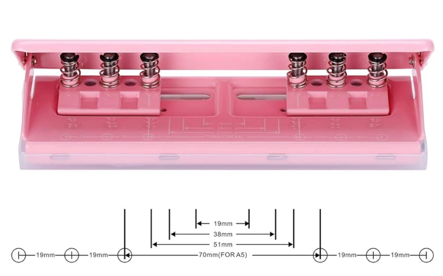 WorkLion Adjustable 6-Hole Paper Punch - Pink - photo 4