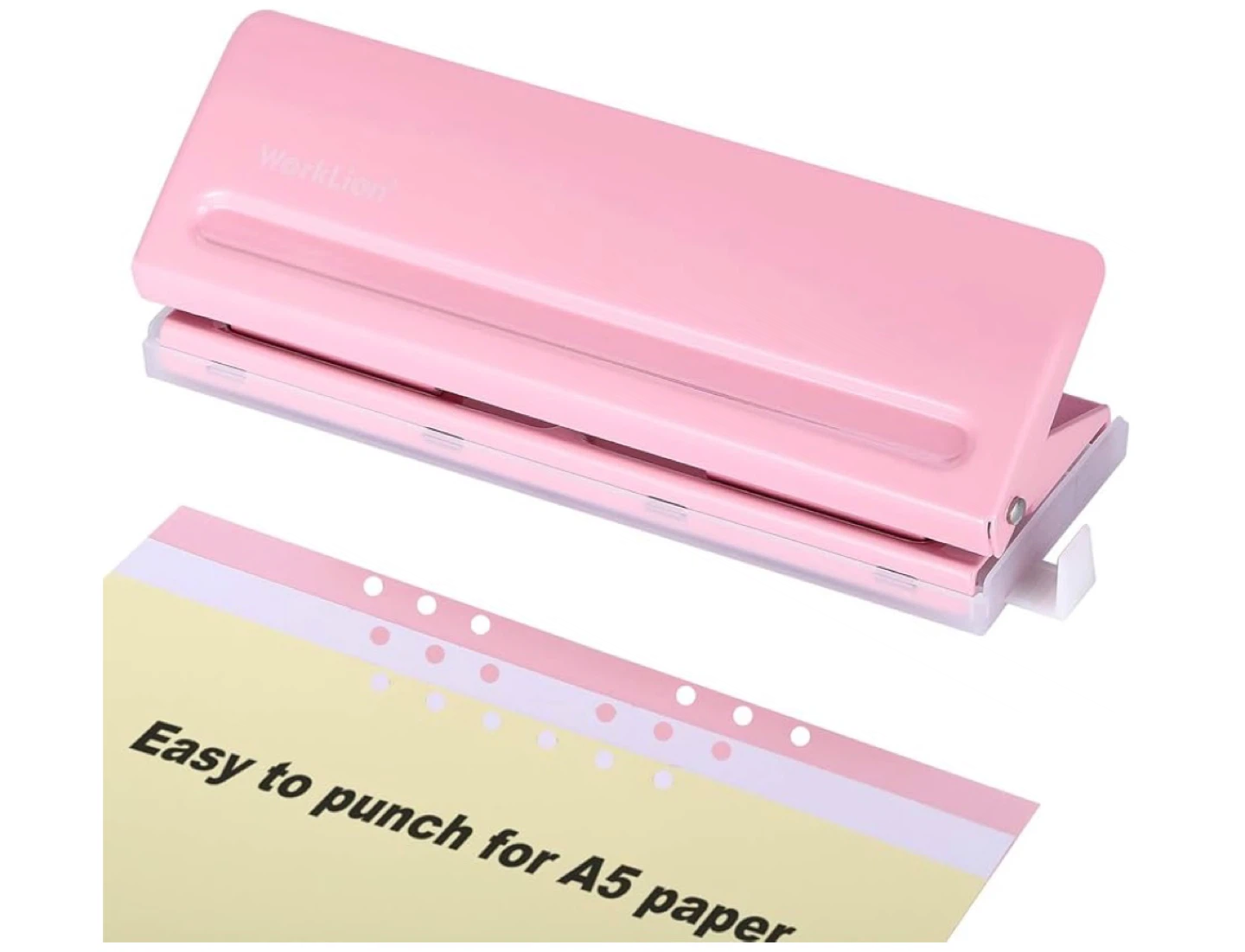 WorkLion Adjustable 6-Hole Paper Punch - Pink - photo 5