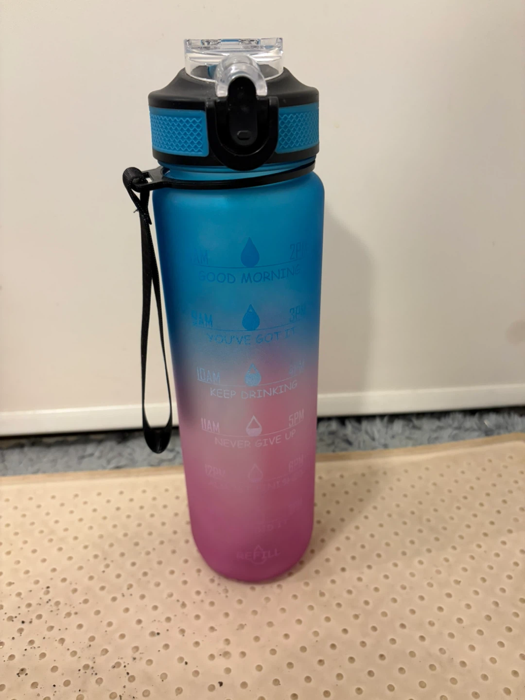 Water Bottle with Time Markers