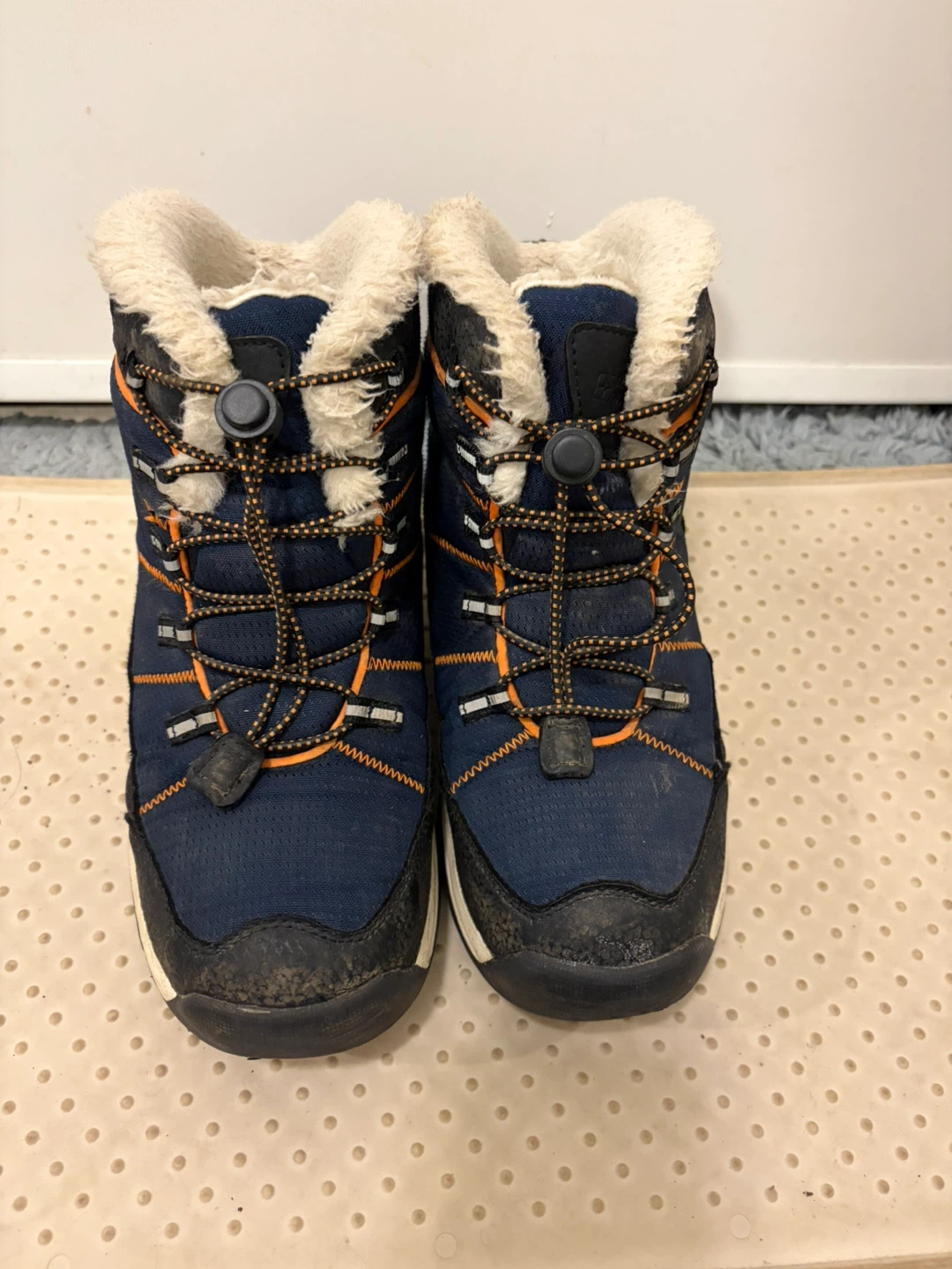 Isotherm Winter Boots - Navy/Orange - Kids Size UK 2 / US 3