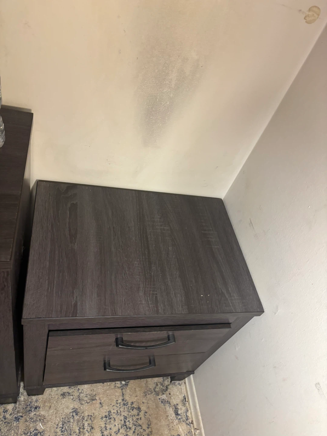 Dark Gray Wood Dresser with Mirror and Nightstand - photo 2