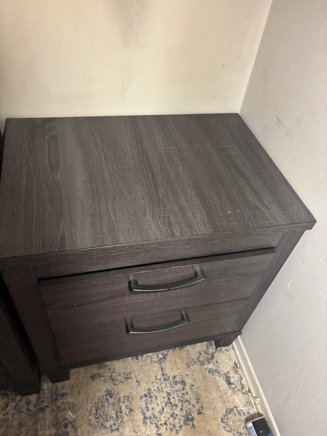 Dark Gray Wood Dresser with Mirror and Nightstand - photo 5