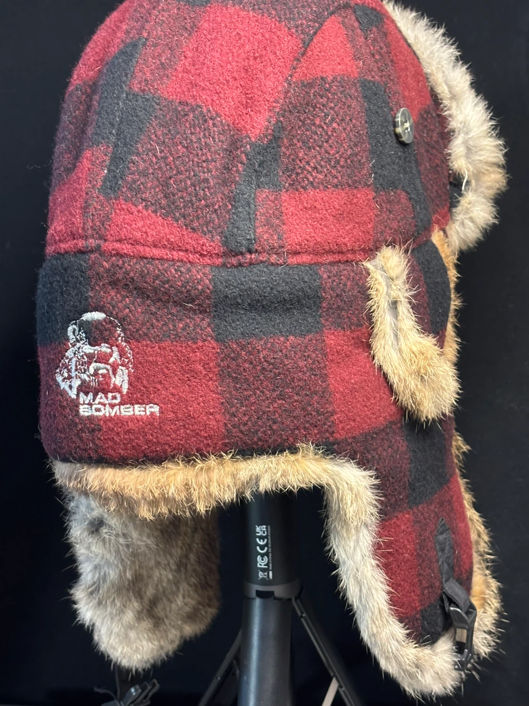 Mad Bomber Red Plaid Trapper Hat with Faux Fur - photo 3
