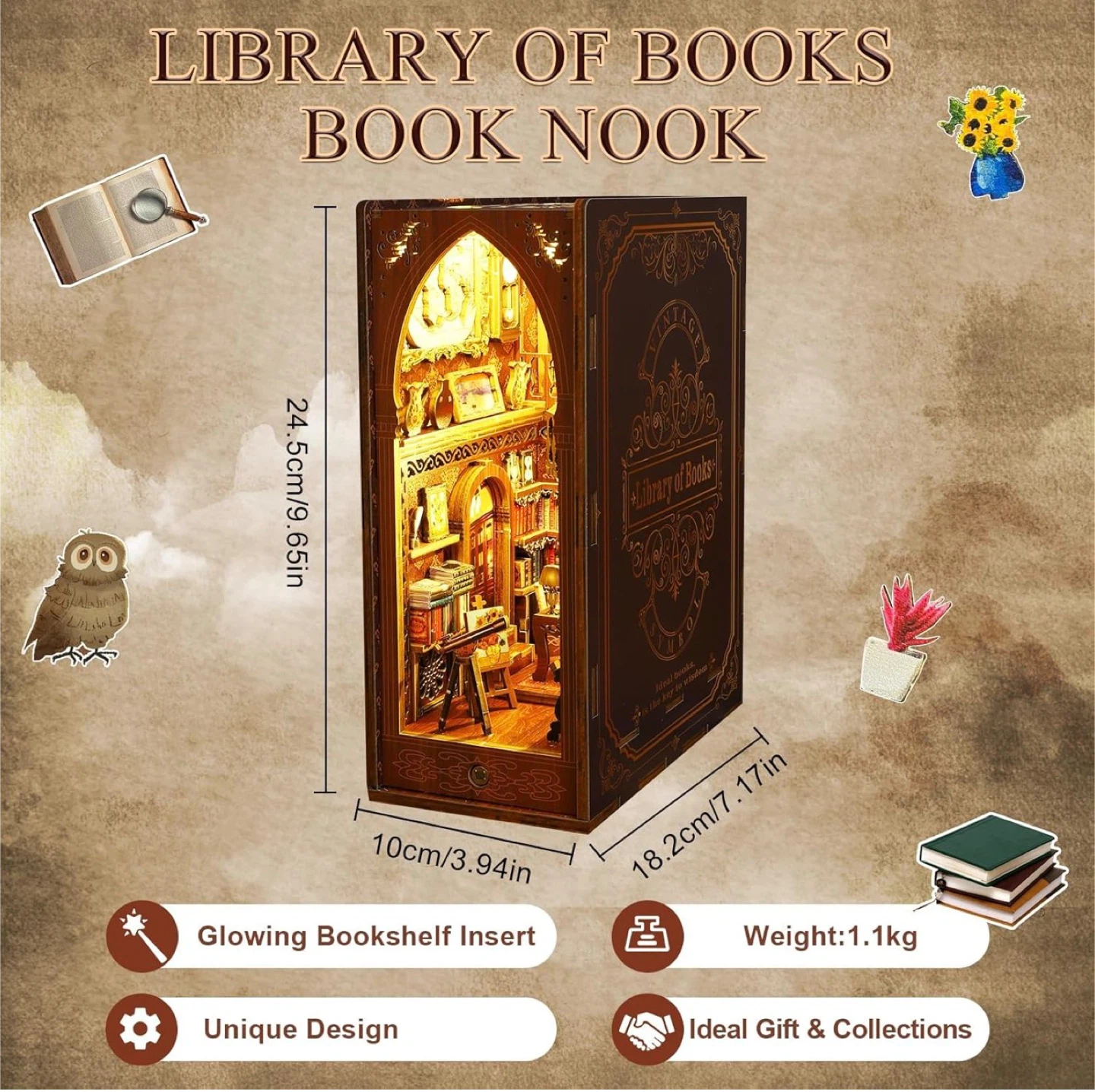 Library of Books Book Nook Diorama Kit. New!! - photo 4
