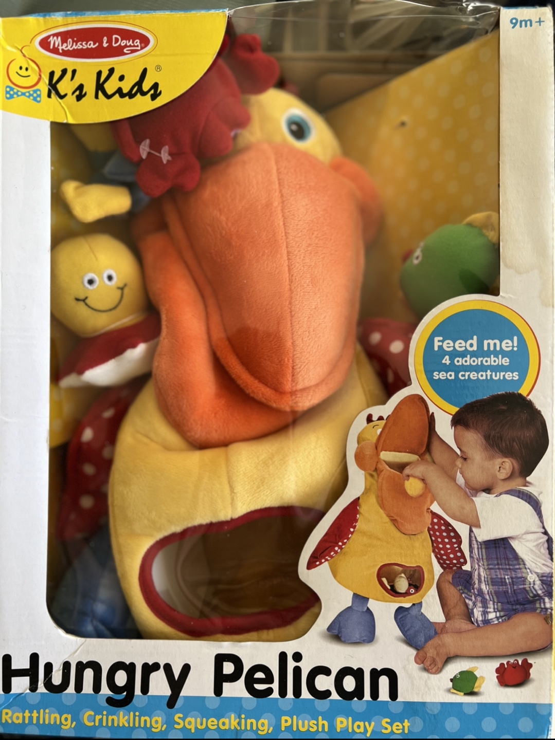 New-Melissa & Doug K's Kids Hungry Pelican Plush Play Set