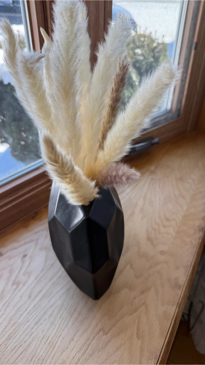 Black Geometric Vase with Pampas Grass - photo 5