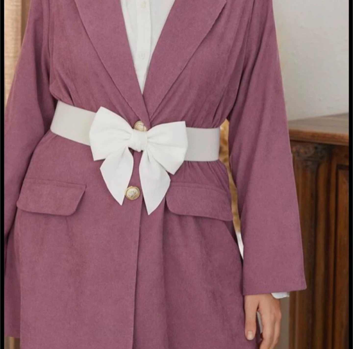 Plus Size Bow Belt in white - photo 3