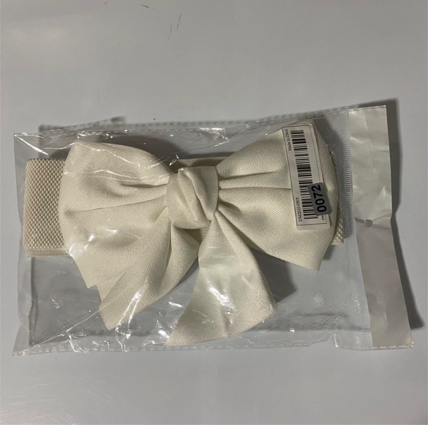 Plus Size Bow Belt in white