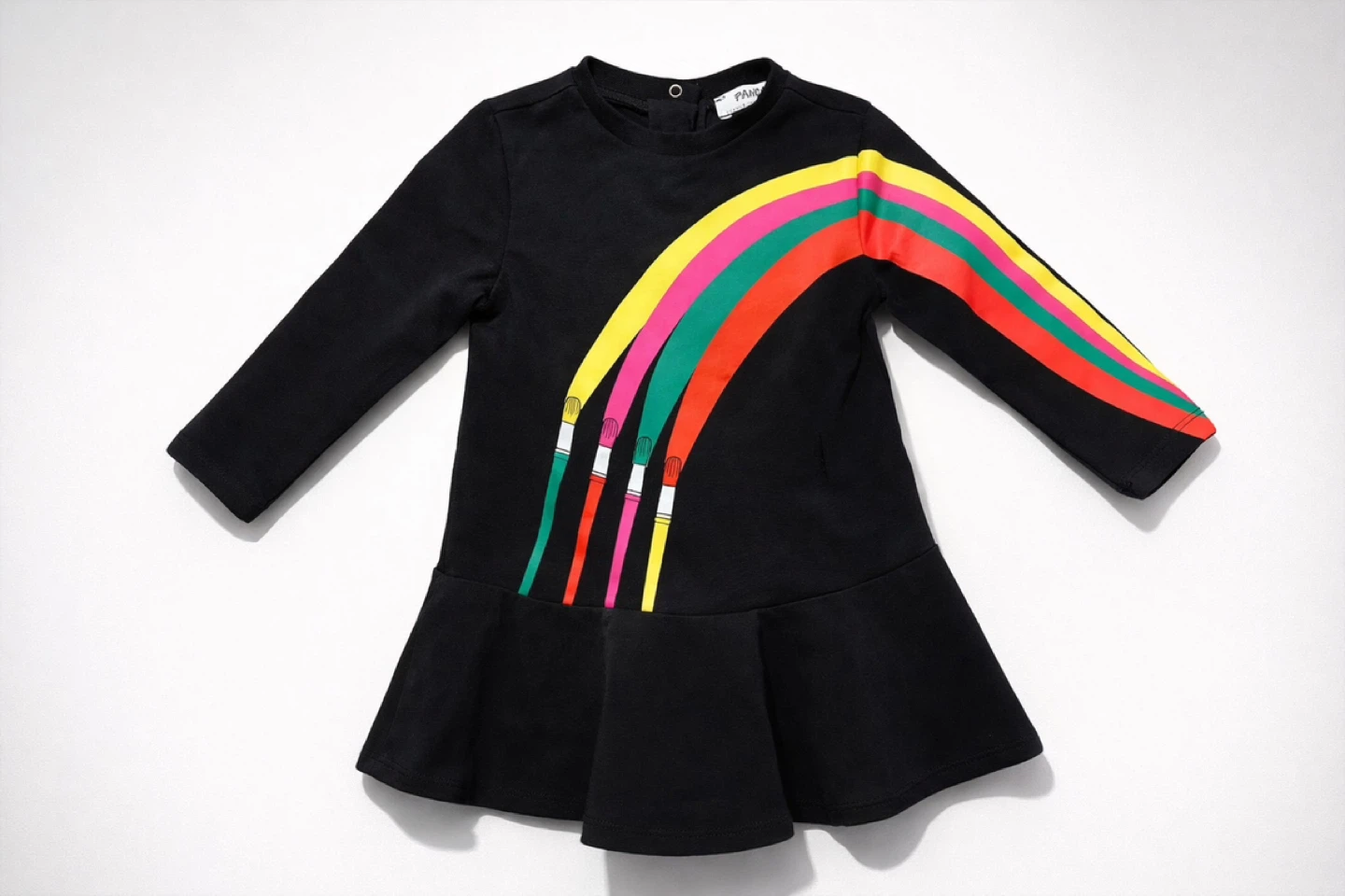 Black Paintbrush Dress - 6-12 months
