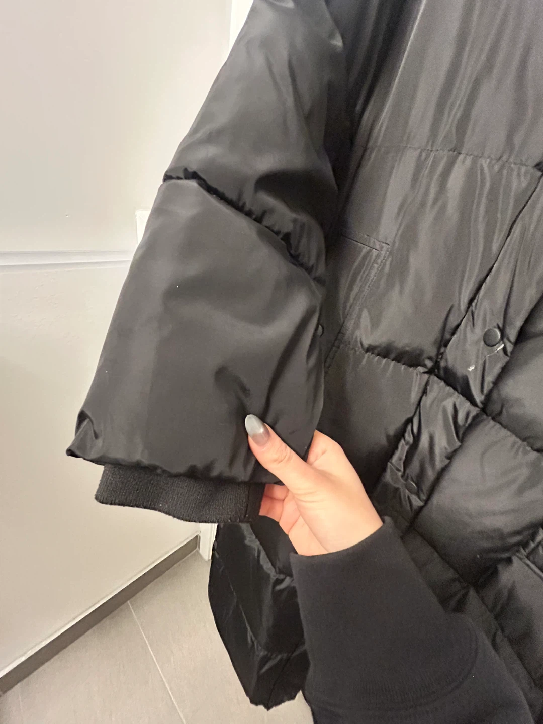 ZARA Black Puffer Coat - Size S/M - photo 3