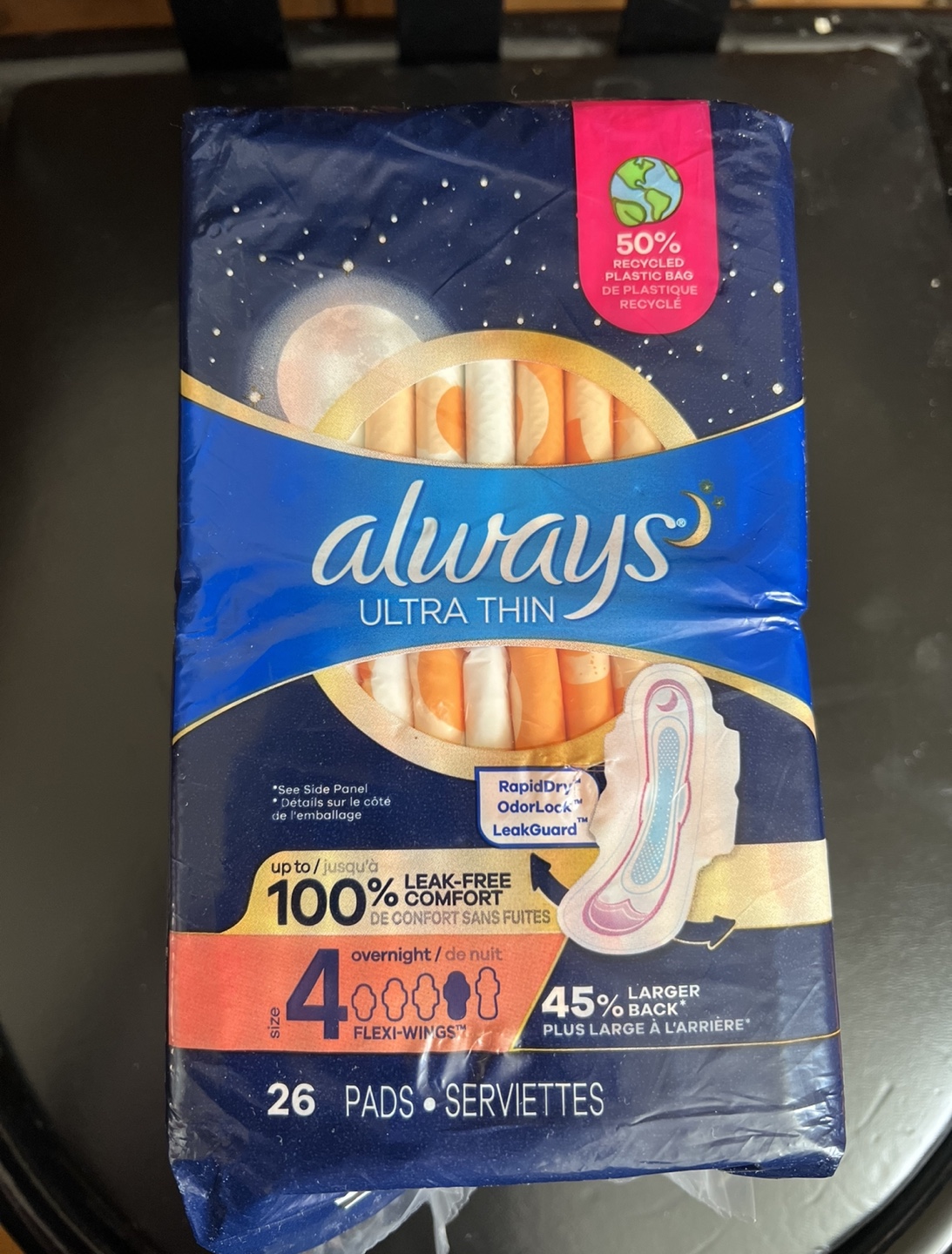 New-Always Ultra Thin Overnight Pads with Flexi-Wings - 26 Count