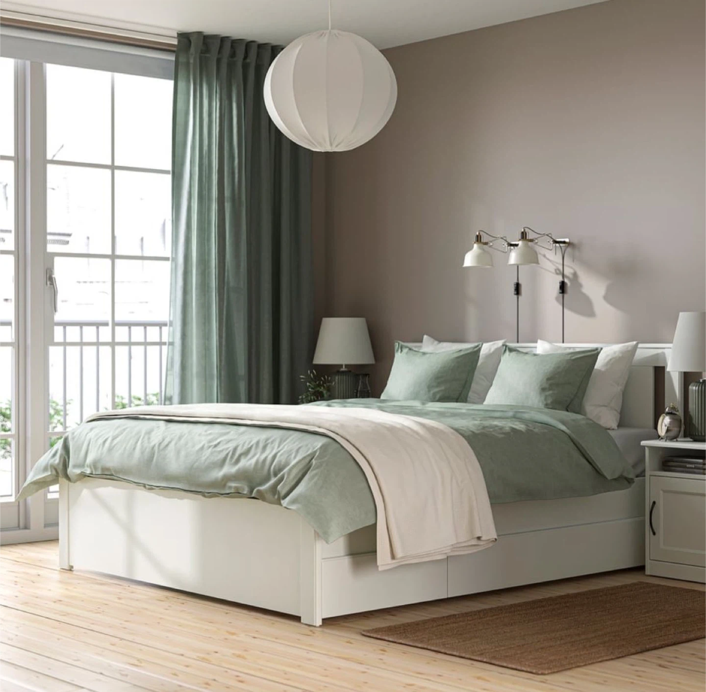 Ikea Songesand full/double bed frame with 4 storage boxes - photo 3