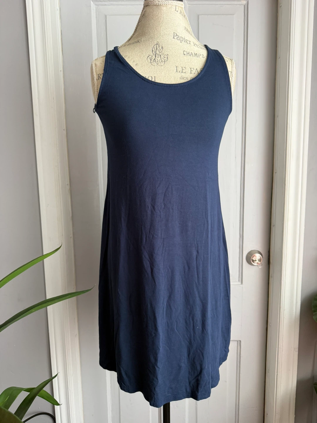 Halston Navy Sleeveless Dress