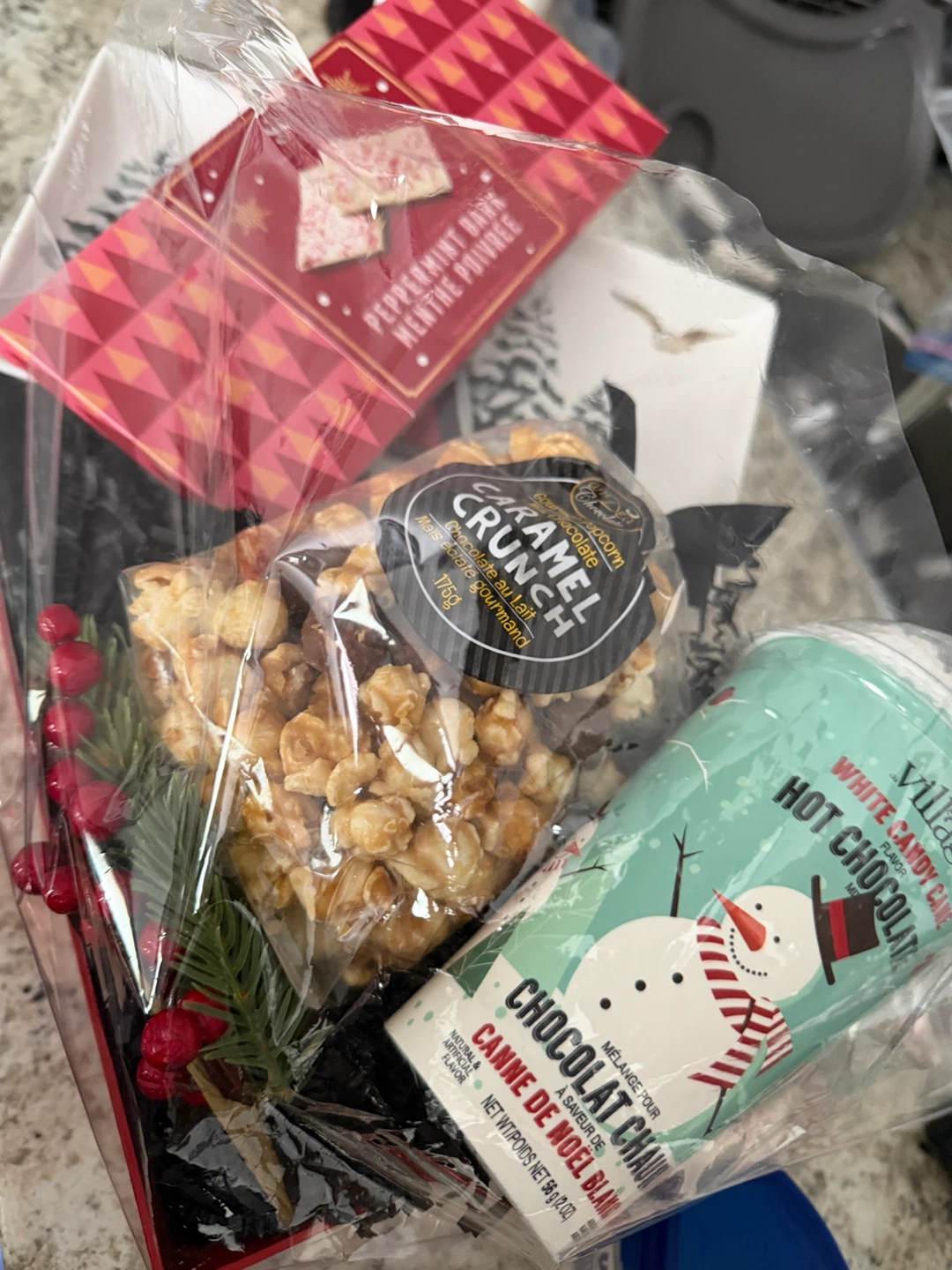 Christmas Gift Basket with Hot Chocolate and Treats