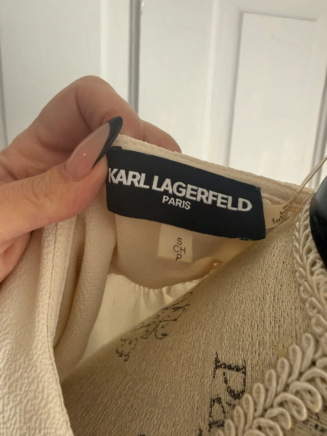 Karl Lagerfeld Paris Cream Ruffle Blouse - Size S - photo 2