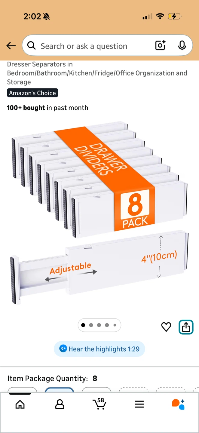 White Adjustable Drawer Dividers - 12 Pack